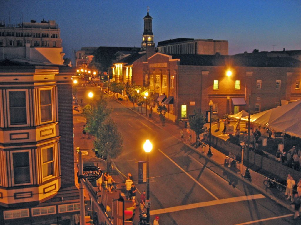 Night and City View in West Chester, PA